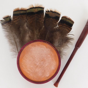 Handcrafted Purpleheart Wood Pot Turkey Call with Copper Surface and Glass Sound Board Paired with Purpleheart Wood Striker