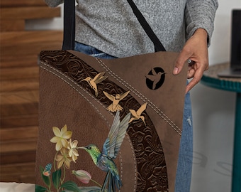 Designer Handbag Multi Colored Flying Humming Bird Shoulders Bag Unisex Shoulder Bag Large Capacity Water Resistant with Durable Handle