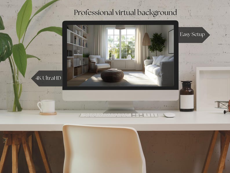 Remote Backdrop Cozy Living Room Zoom Background: Virtual Meeting Backdrop - Etsy