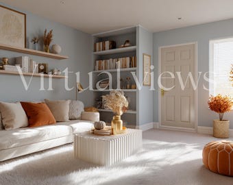 Arrière-plan zoom d'automne : décoration de bureau virtuel d'automne confortable (téléchargement numérique)