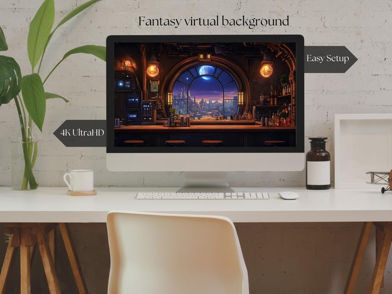 Intergalactic Bar Virtual Background: Zoom, Teams, Skype (digital ...