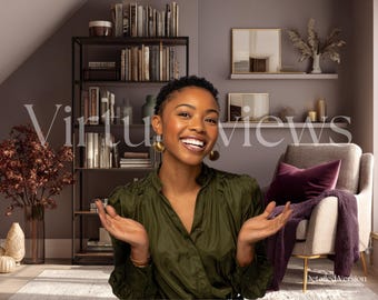 Arrière-plan zoom confortable automnal : toile de fond numérique citrouille cottagecore (4K HD)