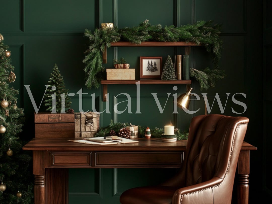 Christmas Office Zoom Background: Cozy Holiday Decor (digital Download ...