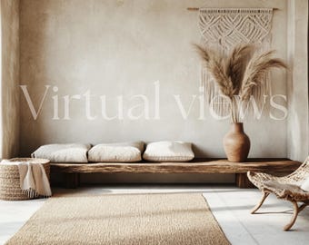 Boho Virtual Background | Artful Home Office Decor (digital Download ...