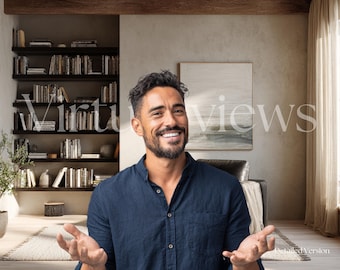 Arrière-plan zoom pour bureau à domicile : étagère et lumière naturelle (téléchargement numérique)