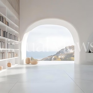 Virtueller weißer Landhaus-Hintergrund - Ideal für Zoom, Microsoft Teams, Google Mete, Skype und professionelle virtuelle Meetings