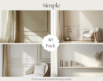 Arrière-plans professionnels avec zoom : arrière-plans artistiques pour le bureau à domicile (téléchargement numérique, lot de 10)