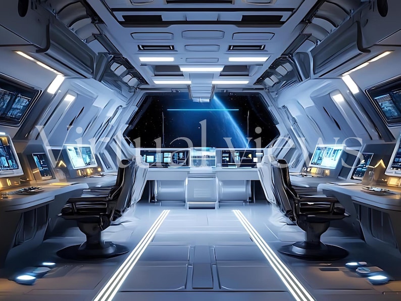 Spaceship Zoom Background - Virtual Office Backdrop for Teams, Google ...