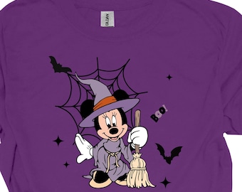 Camiseta de Halloween de Minnie Mouse Witch, camiseta de viaje a Disneyworld