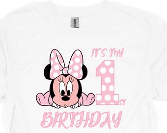 Maglietta Minnie Mouse per il primo compleanno delle bambine, maglietta Disney