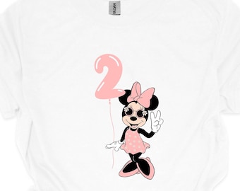 2e verjaardag Minnie-shirt, Minnie Mouse 2e verjaardag shirt, 2e verjaardag shirt, 2e verjaardag Disney shirt, 2e verjaardag cadeaus, 2e verjaardag