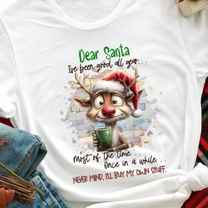 Camiseta divertida de reno, camiseta de reno, camiseta divertida de Navidad, camiseta con juego de palabras de Navidad, camiseta navideña, camiseta divertida de Papá Noel de Navidad, camiseta con letras de Papá Noel