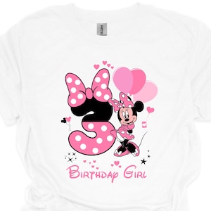 3rd Birthday Minnie Shirt, Minnie Mouse 3rd Birthday Shirt, 3rd Birthday Shirt, 3rd Birthday Disney Shirt, 3rd Birthday Gifts, Birthday Girl
