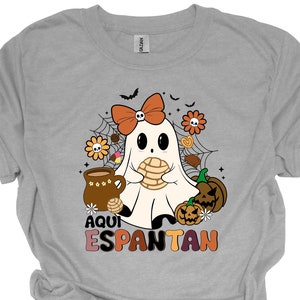 Aqui Espantan Shirt, Halloween Shirts in Spanish, Spooky Season Shirt,Spanish Halloween Shirt, Mexican Ghost Shirt, Halloween Spanish Shirt