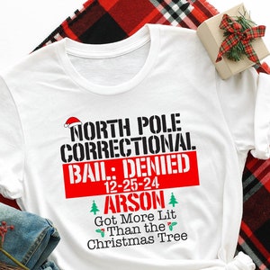 Funny Christmas Shirt,North Pole Correctional Shirt,Family Christmas Shirt,Christmas Matching Shirt,Group Matching Christmas Shirt,Xmas Gift