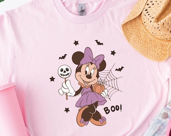 Camiseta retro de Minnie Mouse para Halloween, camiseta para viaje a Disneyworld