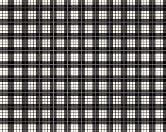 Wild at Heart Plaid Black Fabric by Riley Blake C9825 - 100% Cotton Fabric - Quitling Fabric - Black and White Plaid - Plaid Fabric
