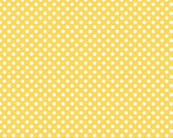 Yellow Small Dots C350-50 -100% Cotton- Quilting Cotton - Sewing Cotton Yellow Polka Dots- Riley Blake Designs