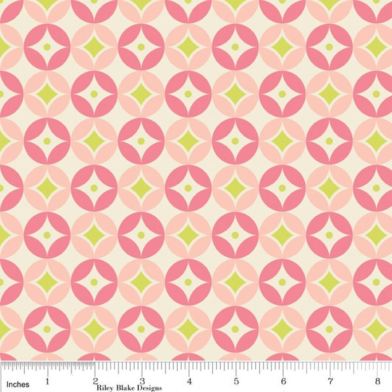 Pink Diamonds Sweet Nothings fabric by Riley Blake C5003 Pink 100% Cotton Quilting Fabric Pink an Cream Diamond Fabric Fabric by the Yard image 1