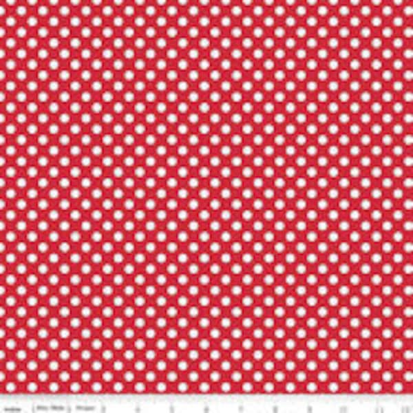 Red Small Dots C350-80 -100% Cotton- Quilting Cotton - Sewing Cotton Red Polka Dots -  Riley Blake Designs