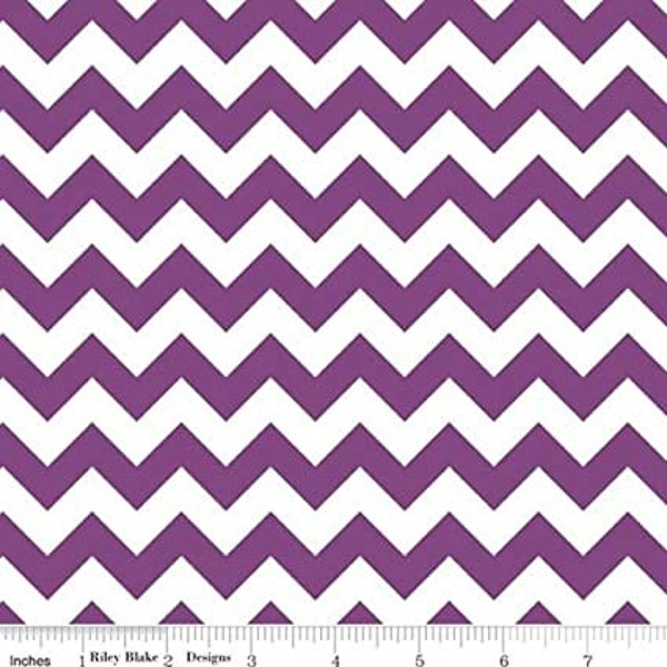 Medium Purple Chevron by Riley Blake - 100% Cotton Quilting Fabric - Purple and White Chevron Fabric - Fabric by the Yard