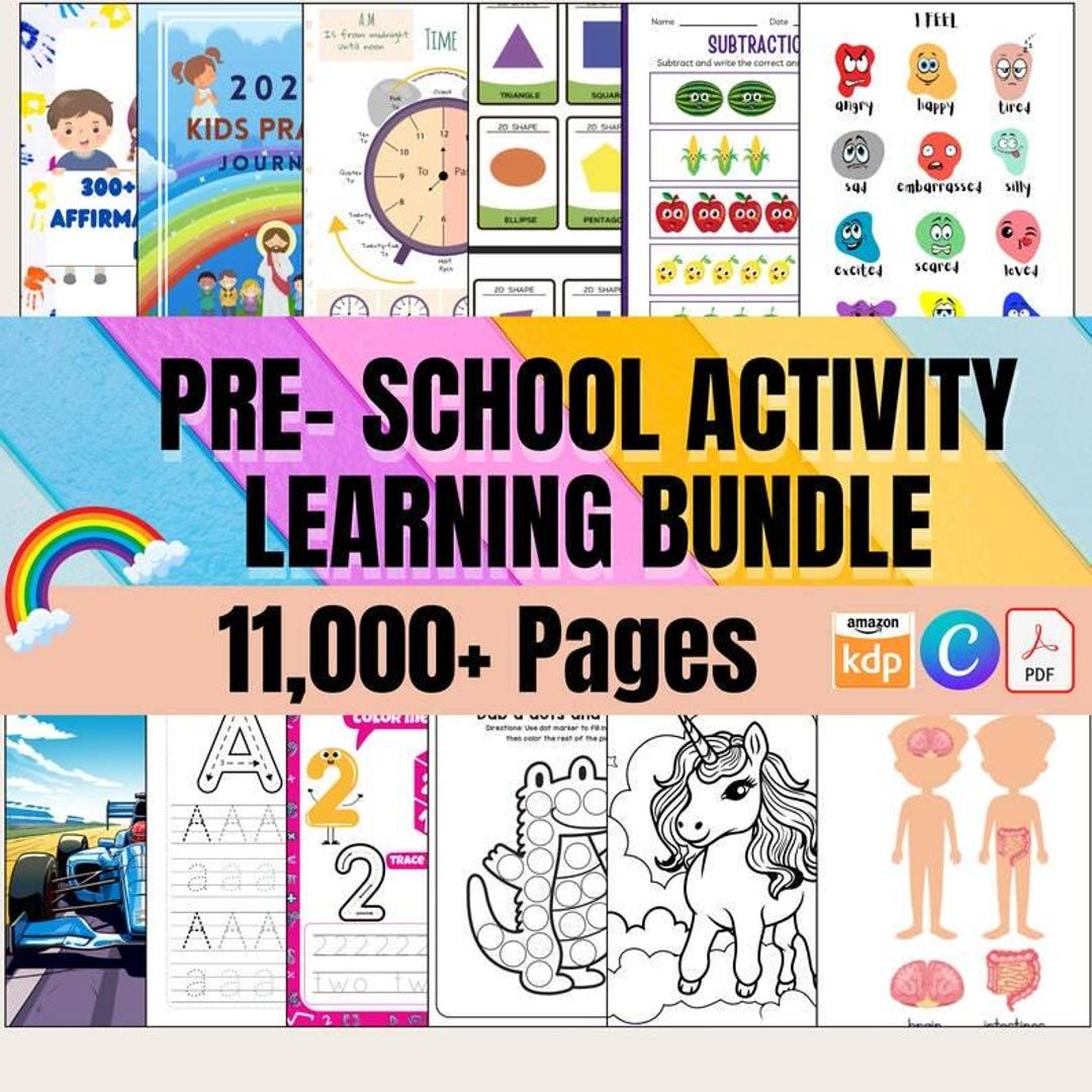 Preschool Learning Bundle: 11000+ Activity Pages, Worksheets (printable ...