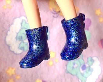 Middie Blue Glittery boots (doll shoes)