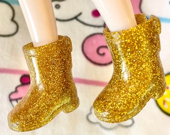 Middie Blythe Gold Glittery boots (doll shoes)