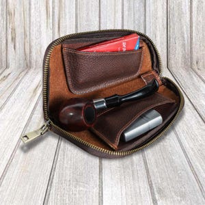 Funda de cuero personalizada para pipa de fumar tabaco, funda portátil para pipa de fumar tabaco, herramientas para fumar, accesorios
