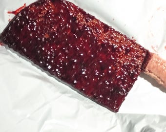 Bloody Gory Cleaver Horror Prop Halloween Cosplay Axe Death Halloween LARP Knife Gross Horror Cosplay Prop Blood Parts Gein Skin Halloween