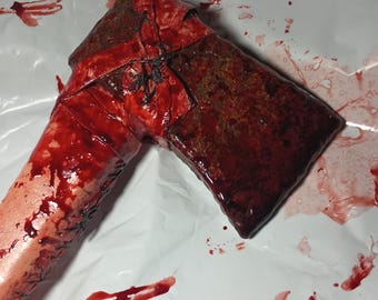 27" Bloody Foam Axe Slasher Flesh Gore Scary Spooky Body Cleaver Blade Dead Death Halloween LARP Knife Gory Horror Cosplay Prop bloody Parts