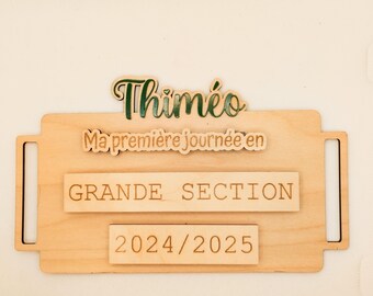 Pancarte - Panneau - Carte rentrée scolaire / mon premier jour / mon dernier jour d'école / prénom personnalisé