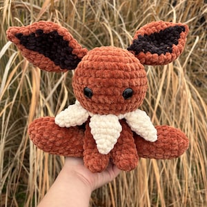 Crochet Snuggle Fox inspired by Eevee Plushie | Handmade | Eevee