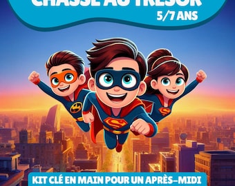 Chasse au trésor Super-Héros | Activités enfants 5-7 ans | Jeu ludique super héros à imprimer pour une activité maison ou un anniversaire