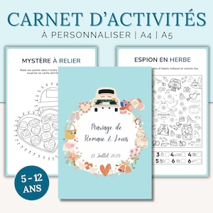 Livret d'activités spécial Mariage - 30 jeux et coloriages à imprimer - Carnet d'activités pour enfants Mariage