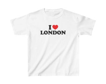 I love London, England baby tee, relaxed fit baby tee crop top