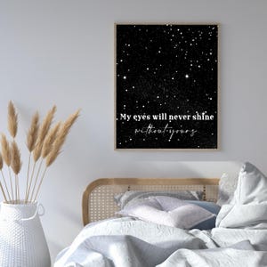 Romantische Sternennacht druckbare, himmlische Liebes-Wand-Kunst, kosmisches digitales Plakat für Schlafzimmer oder Paar-Dekor