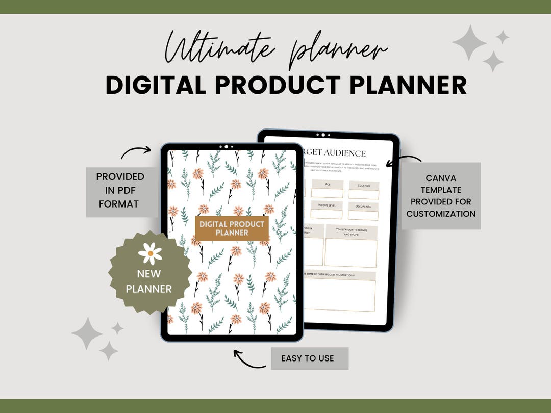 Digital Product Planner Printable PDF Business Planner Bundle Digital ...