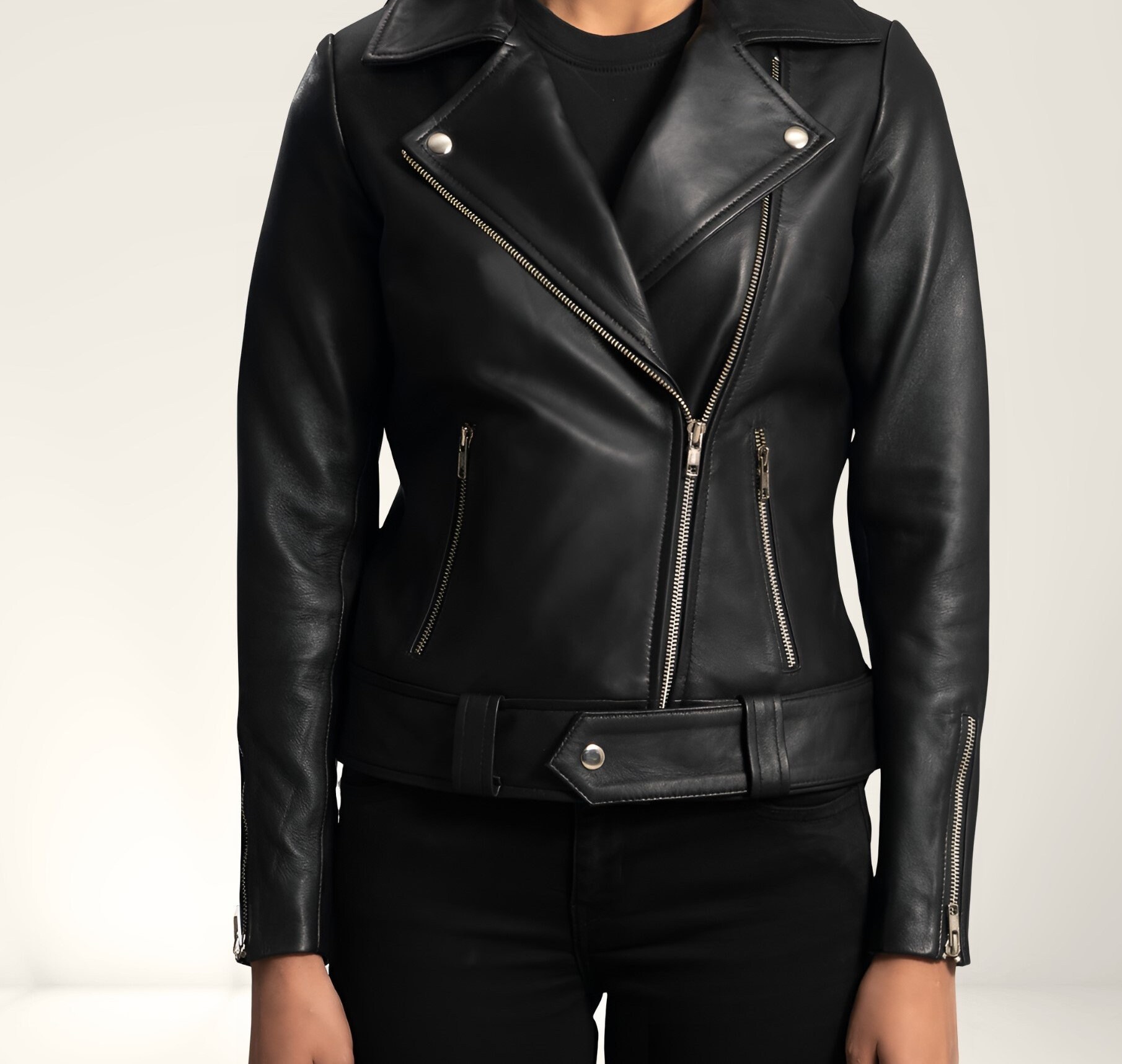 美品✨ melt the lady fake leather jacket 黒 Handmade Black Trendy Style Women's Leather Jacket | Crafted