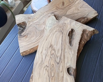 Live Edge Olive Wood Slab: Epoxy Resin Coffee Table Set