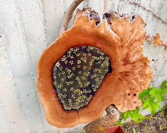 Wood slice with epoxy work.