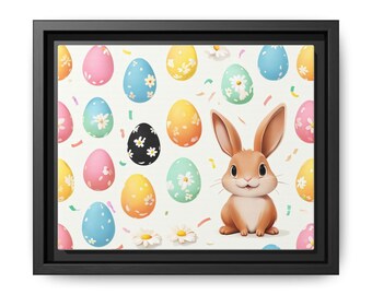 Canvaskunst paashaas, speels lentedecor, kinderkamer