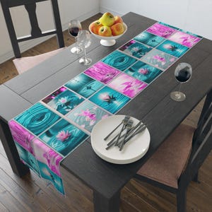 Colorful Floral Table Runner - Boho Decor, Dining Table Accent, Home Aesthetic, Gift for Housewarming, Spring Decoration