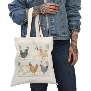 Charmant sac fourre-tout au poulet - Respectueux de l'environnement, style campagnard, parfait pour les courses, les pique-niques, les cadeaux et un usage quotidien !