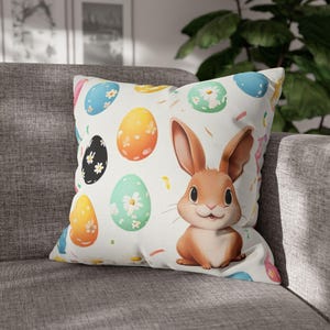 Easter Bunny Throw Pillow - Cute Bunny Decor, Spring Home Accent, Easter Gift, Kids Room Decor, Seasonal Home Styling