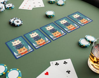 Cute Cat Poker Cards, Fun Family Game Night Accessory