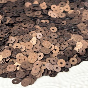 Sequins (5 gr) 4 mm,  Flat Round, Matte metallic, Сhocolate color, Paillettes, Loose Sequins for hand embroidery, Tiny Sequins, M433