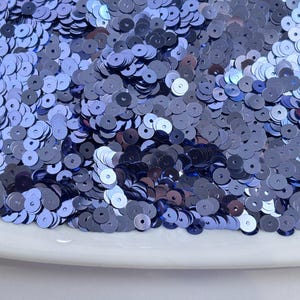 Sequins (5 gr) 5 mm,  Flat Round, Metallic glossy, Cornflower blue, Paillettes, Loose Sequins for hand embroidery, C28