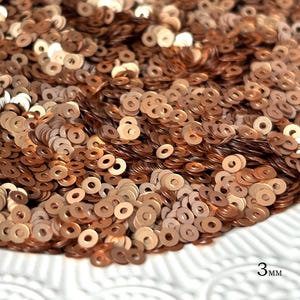 Sequins (5 gr) 3 mm, 4 mm,  Flat Round, Matte metallic, Wheat color, Paillettes, Loose Sequins for hand embroidery, Tiny Sequins, M419