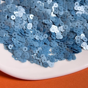 Sequins (5 gr) 4mm,  Flat Round, Pearl effect, Deep Lagoon color, Paillettes, Loose Sequins for hand embroidery, PL15